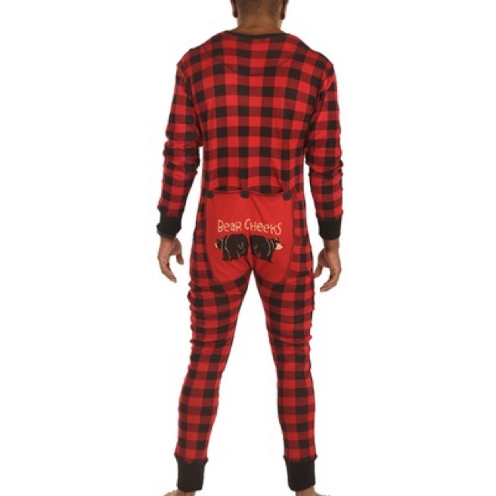 Christmas Lazy one onesie Buffalo plaid pajamas